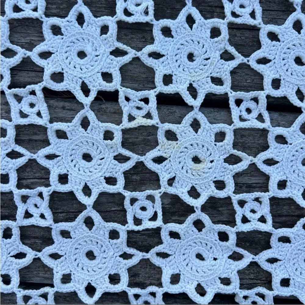 Crochet Doily Blanket Afghan Throw Topper Cottagecore Farmhouse